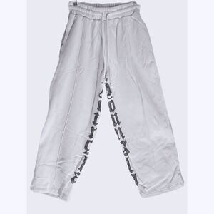 YoungLA 1049 Center Line Joggers Mens Small Off White Straight Gym Elastic Waist